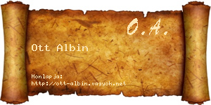 Ott Albin névjegykártya